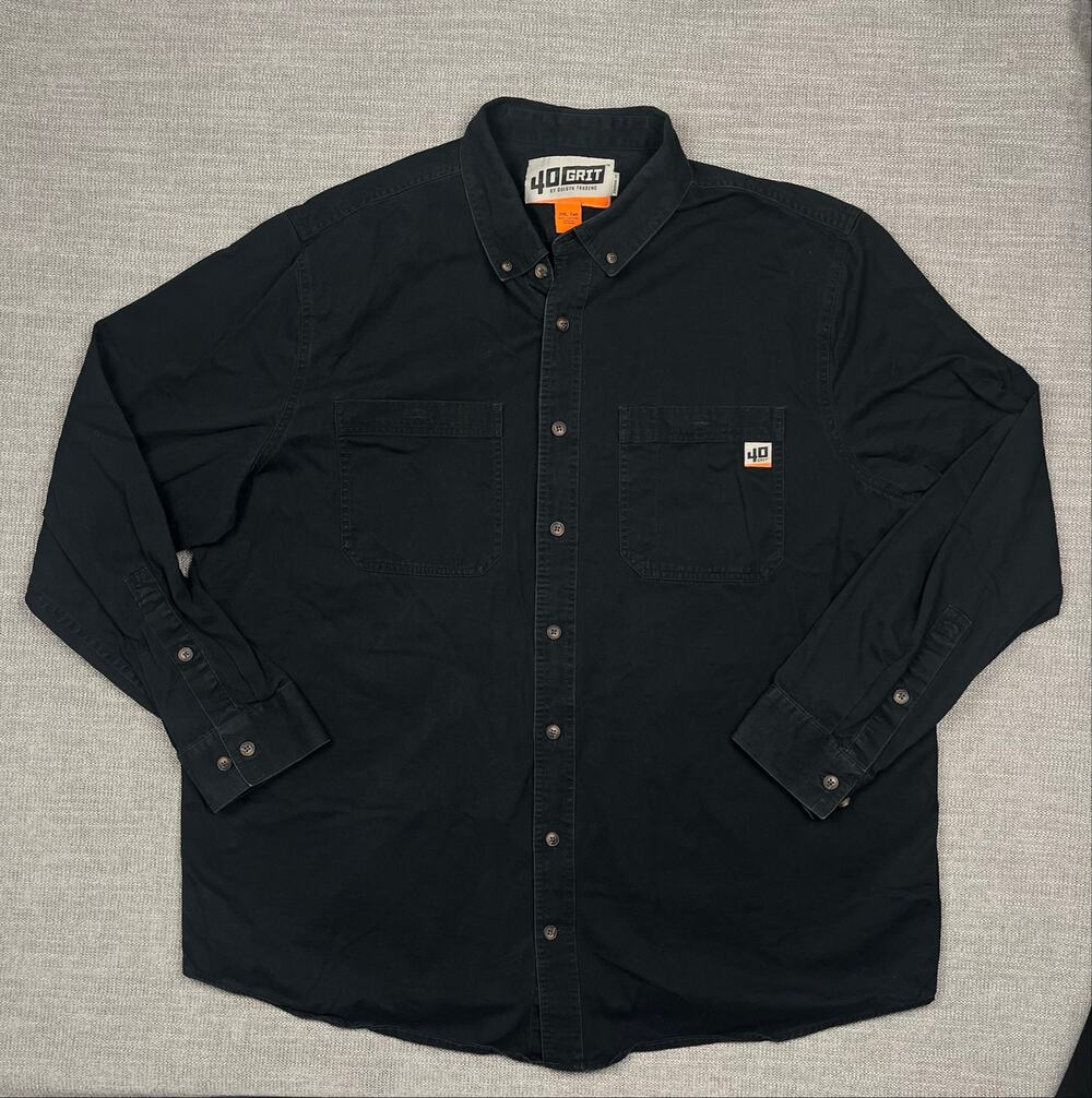 Duluth Trading 40 Grit Shirt Mens 2XL Tall Black Standard Fit Work